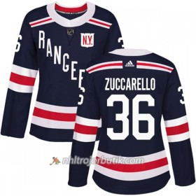 Dame Ishockey New York Rangers Tröja Mats Zuccarello 36 Adidas 2017-2018 Marinblå 2018 Winter Classic Authentic